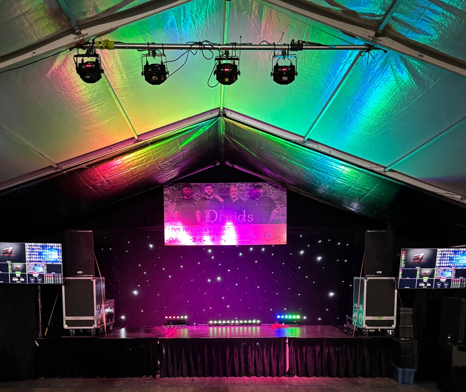 Professional audio visual event setup